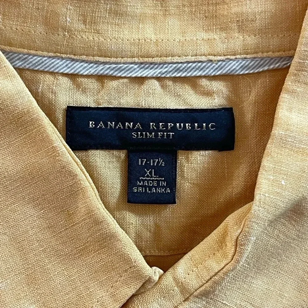 Set Of 2 Banana Republic Button Up Shirt Short Sleeve Men's Slim Fit 17-17½ XL